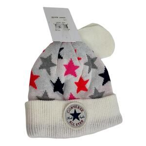 Converse All Stars Infant Baby Beanie Hat and Mitten Set 12-24 Months New